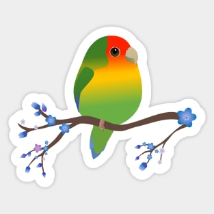 Cute egg shaped peach faced lovebird Sticker